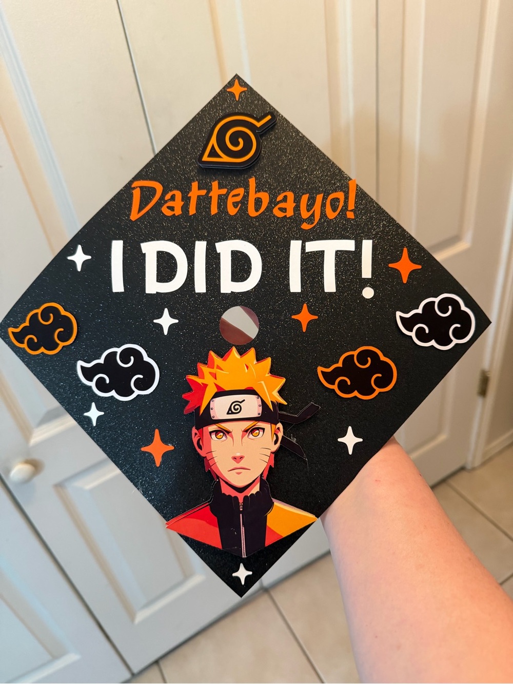 Naruto Themed Graduation Cap - "I DID IT!"
